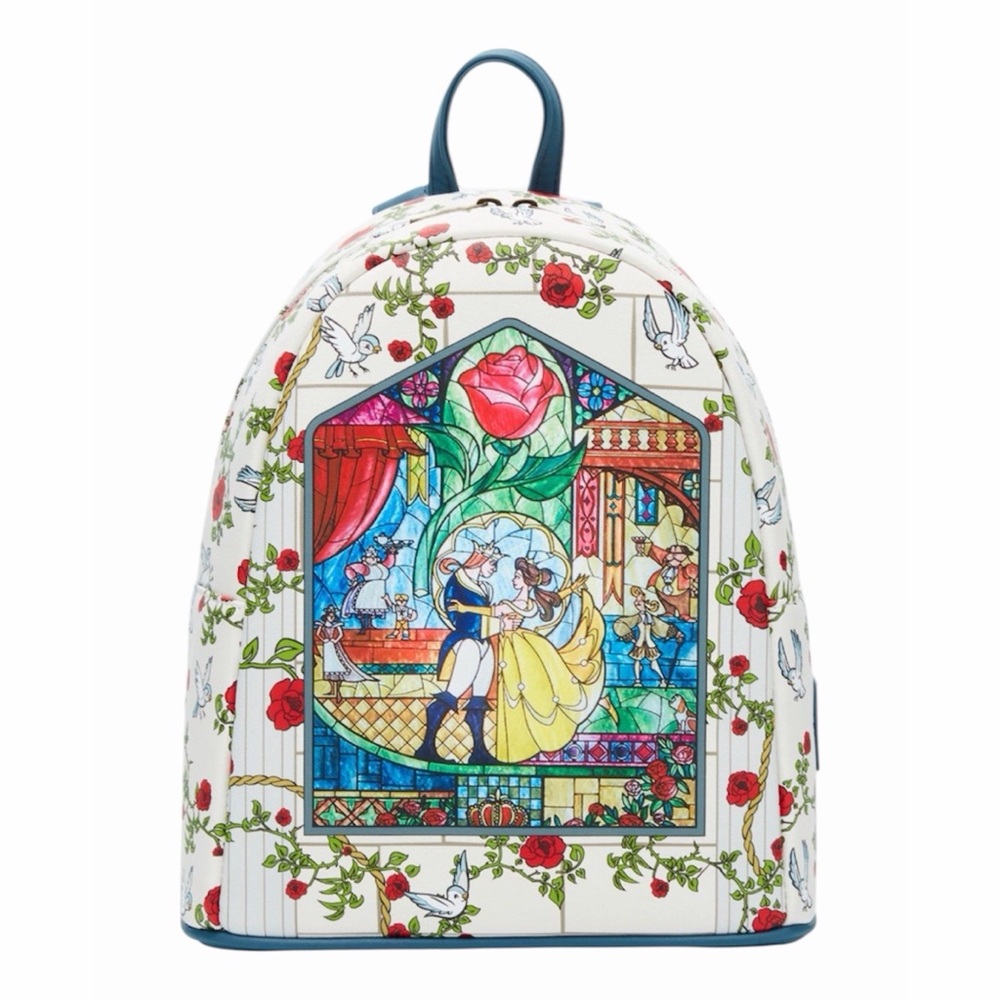 NEW Loungefly Disney Beauty & The Beast Stained Glass Mini Backpack